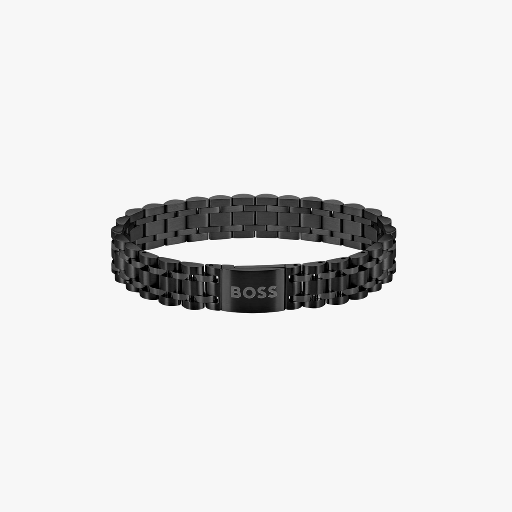 (STOCK) BRAZALETE BOSS NEGRO CON CIERRE MAGNÉTICO PARA ÉL