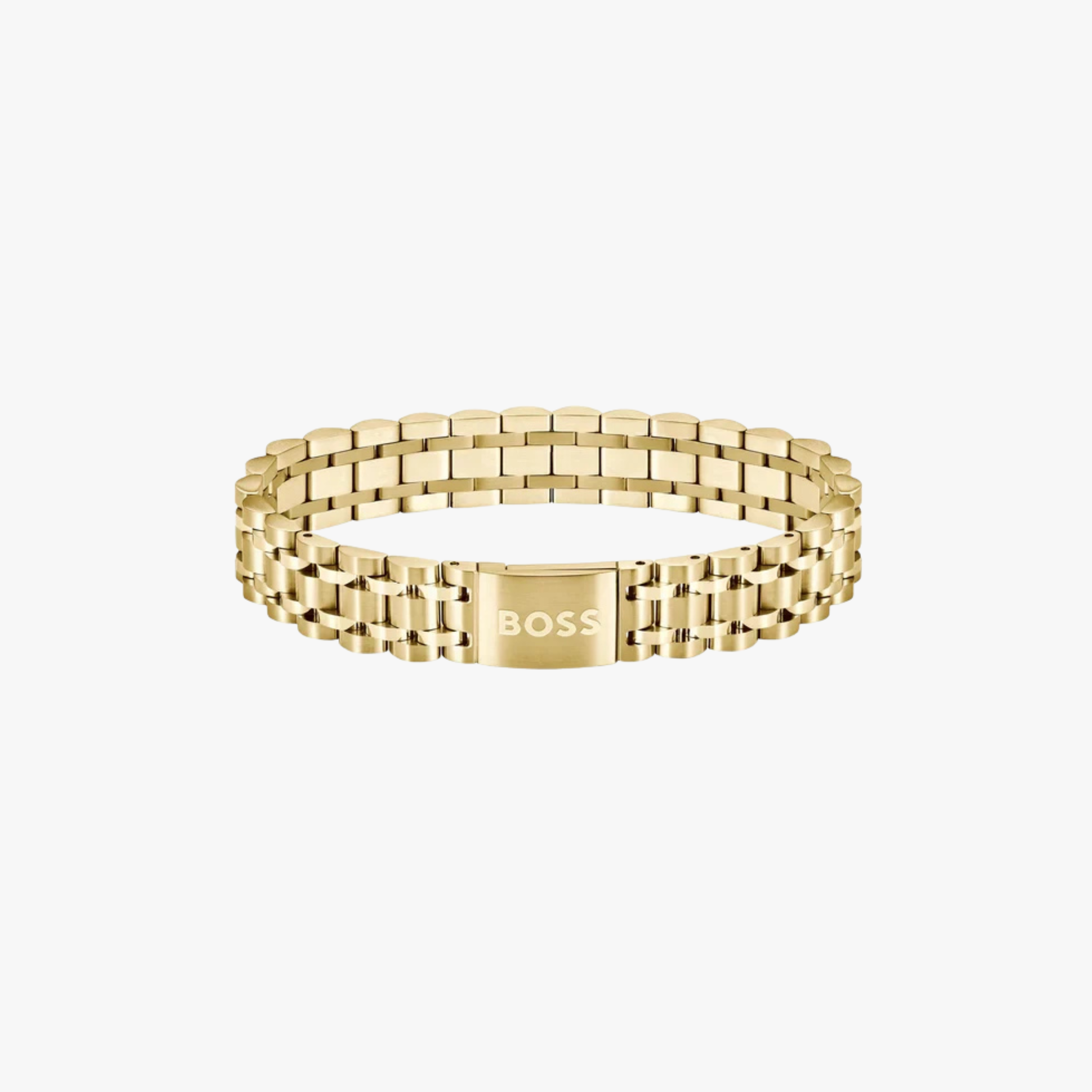 (STOCK) BRAZALETE BOSS DORADO CON CIERRE MAGNÉTICO PARA ÉL