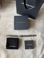 (STOCK) BRAZALETE E.ARMANI PLATEADO PARA ÉL